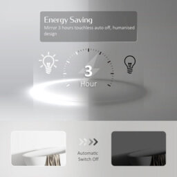 Emke Round Bathroom Led Mirror 500mm Illuminated Backlit Makeup Mirror With Demister, 3 Light Color - thumbnail 5