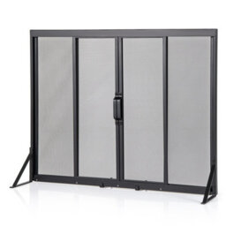 Gainoom Freestanding Black Safe Spark Guard Protector Fireplace Screen W/ Sliding Doors - thumbnail 1