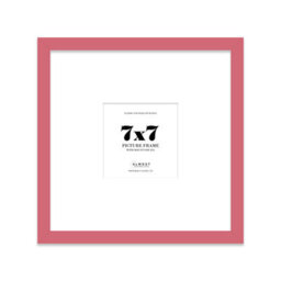 "7X7"" Pink Picture Frame - 7X7"" Square Frame With 4X4"" Mount For 7X7""/4X4"" Pictures Moderrn Style Thin Edge, 1 Pack" - thumbnail 1