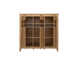 Impact Furniture Large Glass Display Sideboard Buffet Cabinet Glazed Unit Led Light Country Oak Effect Berg - thumbnail 5