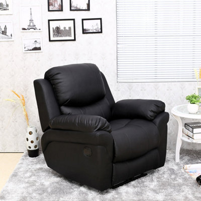 More4Homes Madison Electric Recliner Bonded Leather Automatic Armchair Sofa Home Lounge Chair (Black) - image 1