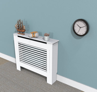 Fativo Horizontal Radiator Cover Grill Shelf Cabinet Mdf Wood Modern Traditional Furniture (19D X 111W X 92.2H Cm) - image 1