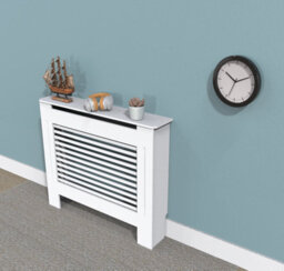 Fativo Horizontal Radiator Cover Grill Shelf Cabinet Mdf Wood Modern Traditional Furniture (19D X 111W X 92.2H Cm) - thumbnail 1