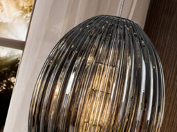 Luminosa Lighting Luminosa Ovila Pendant Light With Large Grey Shade In Shimmered Smoke Grey Tonality - Uk Stock - thumbnail 2