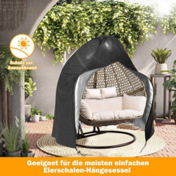 Outdoor Protective Cover, Hanging Egg Chair Patio Garden Furniture 231 200Cm, Black - thumbnail 7