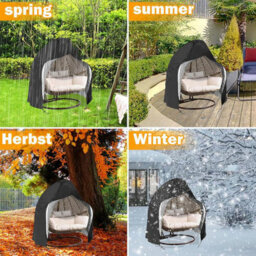 Outdoor Protective Cover, Hanging Egg Chair Patio Garden Furniture 231 200Cm, Black - thumbnail 4