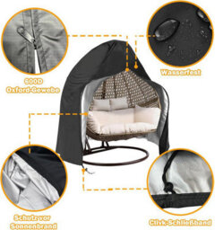 Outdoor Protective Cover, Hanging Egg Chair Patio Garden Furniture 231 200Cm, Black - thumbnail 3