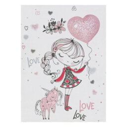 RugsX Bambino 2644 Washing Carpet Little Girl, Unicorn For Children Anti-Slip - White 140X200 Cm - thumbnail 2