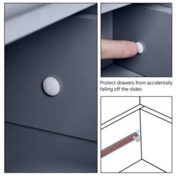 Yaheetech Grey Wooden Freestanding Bathroom Cabinet With 4 Drawers And Cupboard - thumbnail 7
