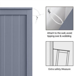 Yaheetech Grey Wooden Freestanding Bathroom Cabinet With 4 Drawers And Cupboard - thumbnail 6