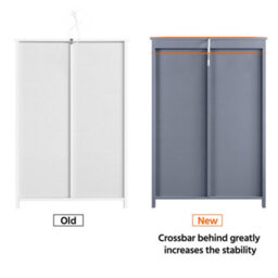 Yaheetech Grey Wooden Freestanding Bathroom Cabinet With 4 Drawers And Cupboard - thumbnail 5