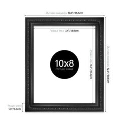 10X8 Black Ornate Picture Frame (25.4 X 20.3Cm) Poster, Photo, Artwork, Gallery Wall Or Print - thumbnail 2
