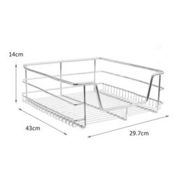 MonsterShop Kukoo 4 X Kitchen Pull Out Soft Close Baskets, 400mm Wide Cabinet, Slide Out Wire Storage Drawers - thumbnail 4