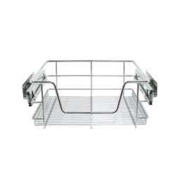 MonsterShop Kukoo 4 X Kitchen Pull Out Soft Close Baskets, 400mm Wide Cabinet, Slide Out Wire Storage Drawers - thumbnail 1