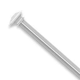 Aspire Homeware Plain Metal Curtain Pole With Lamp Square Finials Extendable Rod 120-210 Cm (Chrome) - thumbnail 1
