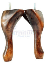 L&F Queen Anne Wooden Legs Chestnut Wash 150mm High Set Of 4 Replacement Furniture Feet Chairs Sofas Footstools M8 (8mm) - thumbnail 5