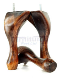 L&F Queen Anne Wooden Legs Chestnut Wash 150mm High Set Of 4 Replacement Furniture Feet Chairs Sofas Footstools M8 (8mm) - thumbnail 7