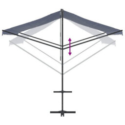 Berkfield Free Standing Awning Blue And White 300X300 Cm Fabric And Steel - thumbnail 7