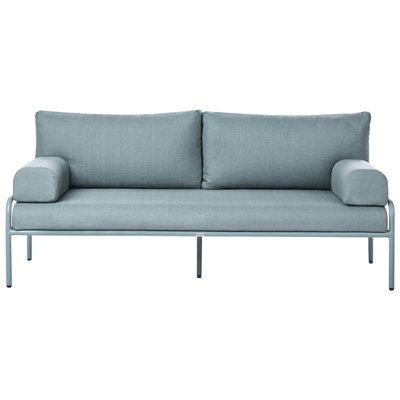 Beliani Garden Sofa 2 Seater Solofra Metal Mint Green - image 1