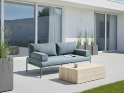 Beliani Garden Sofa 2 Seater Solofra Metal Mint Green - thumbnail 2