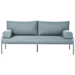 Beliani Garden Sofa 2 Seater Solofra Metal Mint Green - thumbnail 1