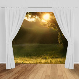 Toolty Outdoor Curtain Waterproof 155X200Cm White With Tab-Top Mount For Garden, Balcony, Patio