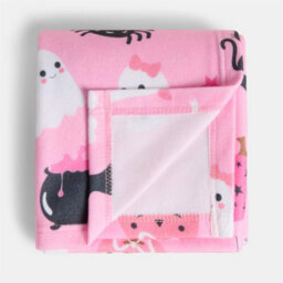 Ohs Halloween Ghost Print Fleece Throw Soft Lightweight Blanket - 120 X 150Cm - Multi - thumbnail 3
