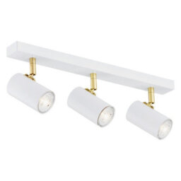 Luminosa Lighting Luminosa Lagos Ceiling 3 Light Spotlight Bar White Structure, Brass Elements