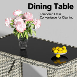 Birchtree Pe Rattan Garden Furniture Set Sofa Chair Foot Stool Table Glass Coffee Table 9 Seater Cushion Outdoor Patio Rfs04 Grey - thumbnail 4