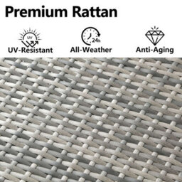 Birchtree Pe Rattan Garden Furniture Set Sofa Chair Foot Stool Table Glass Coffee Table 9 Seater Cushion Outdoor Patio Rfs04 Grey - thumbnail 3