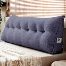 Living And Home Cloisonné Pattern Bed And Sofa Triangular Wedge-Shaped Teddy Velvet Headboard Pillow, 180Cm X 20Cm X 50Cm
