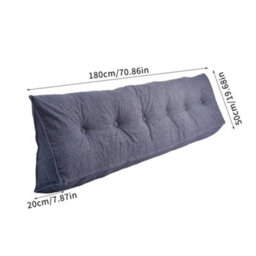 Living And Home Cloisonné Pattern Bed And Sofa Triangular Wedge-Shaped Teddy Velvet Headboard Pillow, 180Cm X 20Cm X 50Cm - thumbnail 9