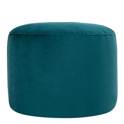 icon Milano Velvet Bean Bag Pouffe Teal Green Large Velvet Footstools - image 1