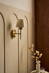 Industville Knurled Empire Torch Wall Light - Light Natural Cotton - Brass - thumbnail 4