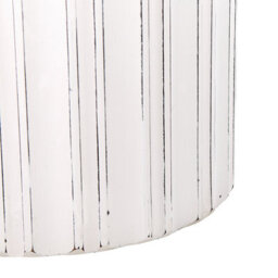Beliani Evermore Home White Distressed Mdf Round Side Table 45 Cm Vintage Living Room Furniture - thumbnail 5