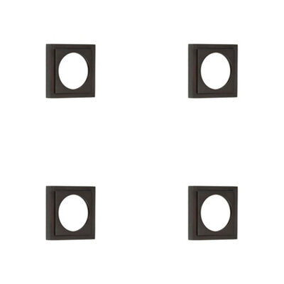 Loops 4 Pack Elegant Stepped Square Outer Rose In Dark Bronze For Luxury Escutcheons - Solid Brass Key Hole Cover - image 1