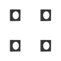Loops 4 Pack Elegant Stepped Square Outer Rose In Dark Bronze For Luxury Escutcheons - Solid Brass Key Hole Cover - thumbnail 1