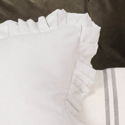 Clotilde French Pale Grey Frill Silver Birch 45Cm Cushion Cover - thumbnail 2