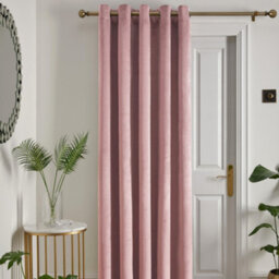 Laurence Llewelyn-Bowen Montrose Rose Velvet Blackout Eyelet Single Panel Door Curtain - thumbnail 1