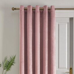 Laurence Llewelyn-Bowen Montrose Rose Velvet Blackout Eyelet Single Panel Door Curtain - thumbnail 2