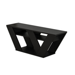 "Decortie Pipralla Modern Tv Stand Unit With Shelves For Up To 43"" Tvs Black Bute 110Cm" - thumbnail 2