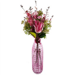 Leaf 55Cm Artificial Foliage Stem With Pink Berries - thumbnail 5