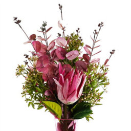 Leaf 55Cm Artificial Foliage Stem With Pink Berries - thumbnail 6
