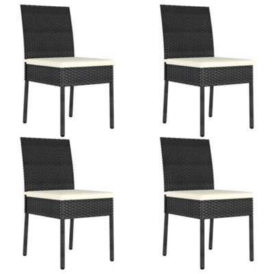 Berkfield Garden Dining Chairs 4 Pcs Poly Rattan Black - image 1