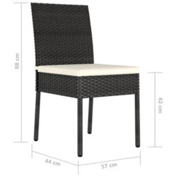Berkfield Garden Dining Chairs 4 Pcs Poly Rattan Black - thumbnail 6