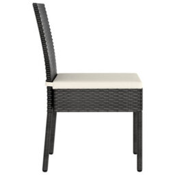 Berkfield Garden Dining Chairs 4 Pcs Poly Rattan Black - thumbnail 3