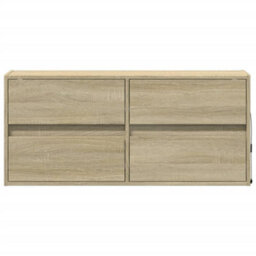 Berkfield Tv Wall Cabinet With Led Lights Sonoma Oak 100X31X45 Cm - thumbnail 6