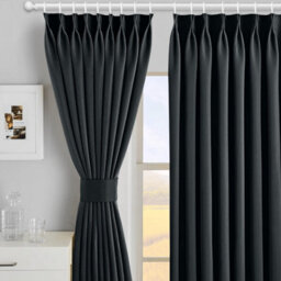 Ameha Black Blackout Pencil Pleat Curtains Ready Made Thermal Insulated Heavy Thick Curtain 66''x90'' Bedroom Living Room Uk - thumbnail 6