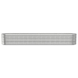 Berkfield Garden Planter Powder-Coated Steel 260X40X36 Cm Silver - thumbnail 3