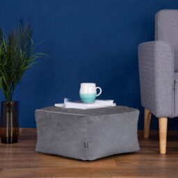 icon Amara Velvet Bean Bag Pouffe Charcoal Grey - thumbnail 2